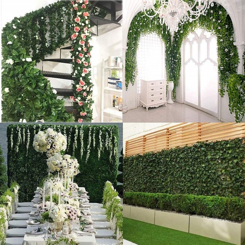 KUPOO 12 Strands 84 Feet Artificial Ivy Leaf Plants Vine Hanging Garland Fake Foliage Flowers for Wedding Party Garden Wall Decoration (Style A) - Image 4
